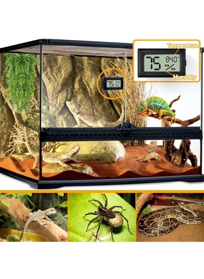 Meetion 2 PCS Rectangle Reptile Thermometer and Humidity Gauge for Bearded Dragon Accessories, Reptile Tank Accessories for Jumping Spider, Leopard Gecko, Hermit Crab, Gecko, Ball Python, Lizard - Image 2